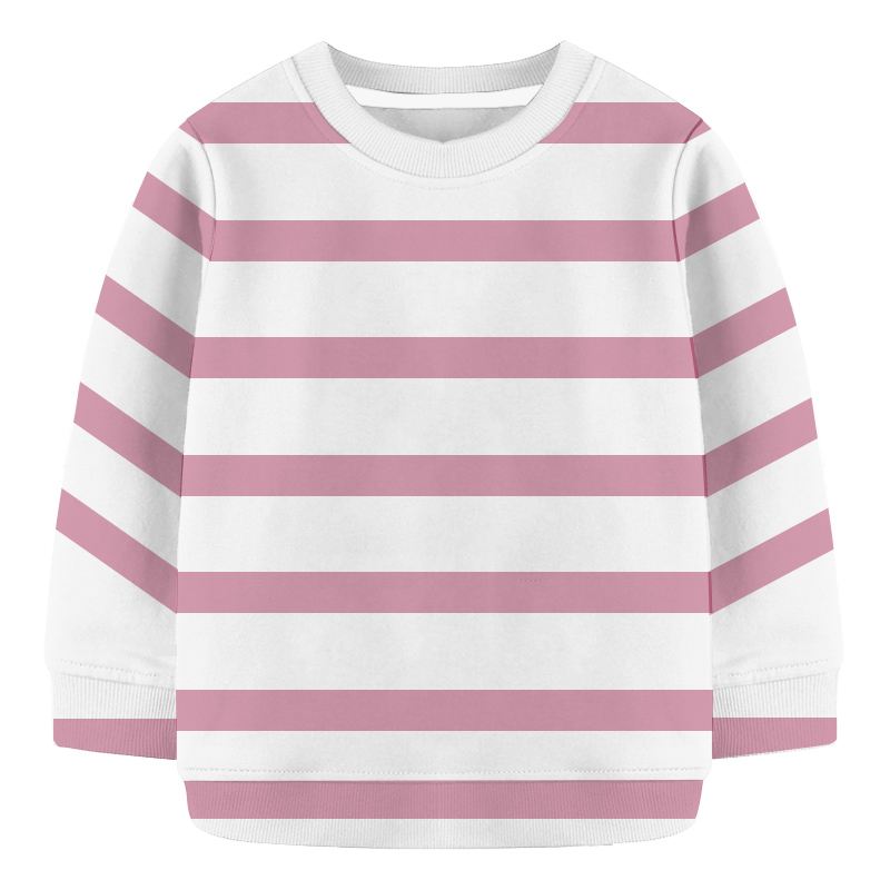 Baby Sweat Shirt -   White and Pink Stripe