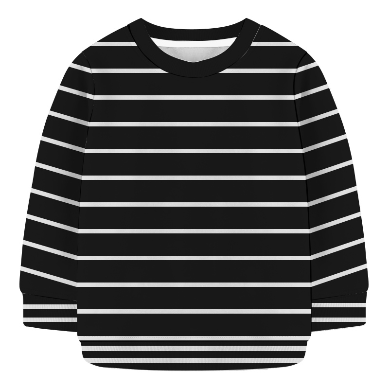 Baby Sweat Shirt -  Black  and  White Stripe