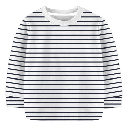 Baby Sweat Shirt - Navy Blue and Gray Stripe