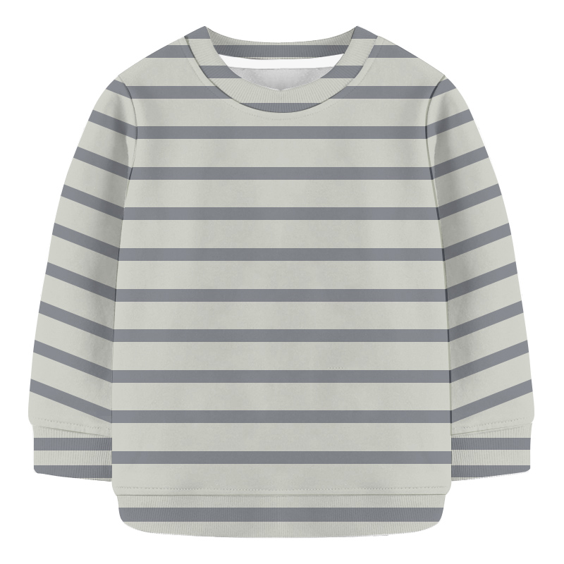 Baby Sweat Shirt - Navy Blue and  Gray Stripe