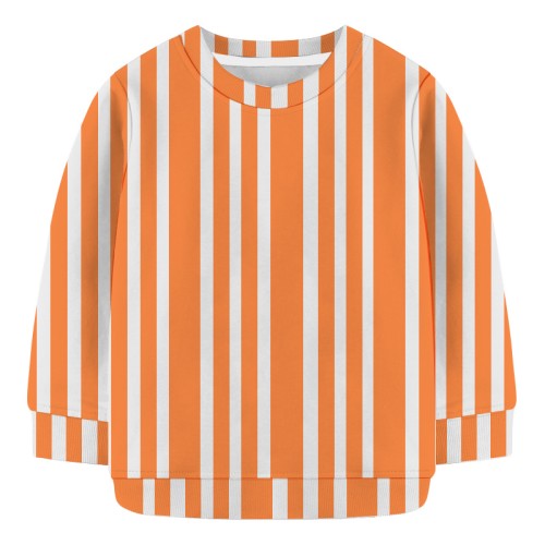 Baby Sweat Shirt - Orange and white Stripe