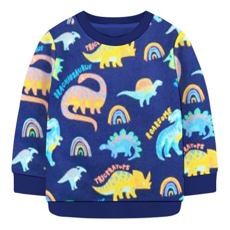 Baby Sweat Shirt Dinosaur Print - Navy Blue | at Sonamoni BD