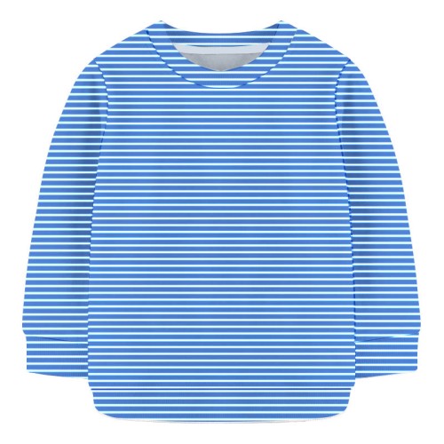 Kids Sweat Shirt- Blue Small Stripe