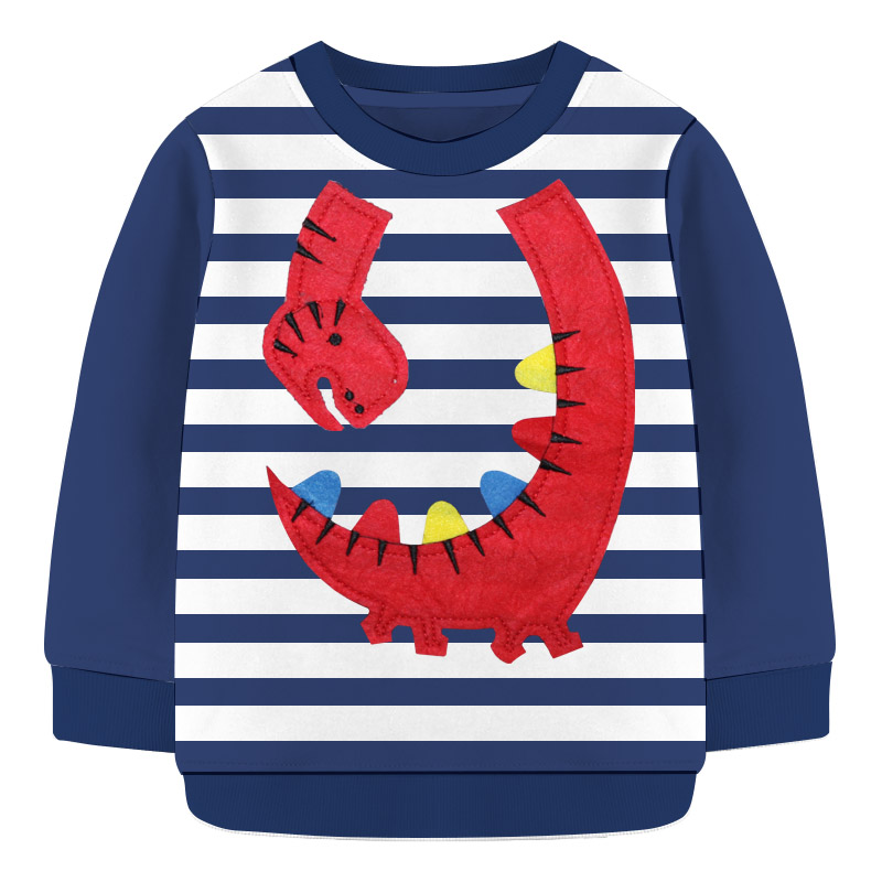 Kids Sweat Shirt- White and Navy Blue stripe | Winter Collection | BOY FASHION at Sonamoni.com