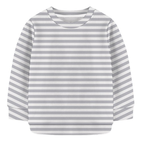 Kids Sweat Shirt- Cream and gray Stripe