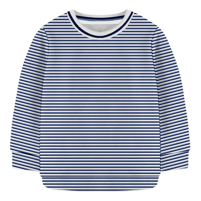 Baby Sweat Shirt - Stripe Print White & Blue | Winter Collection | BOY FASHION at Sonamoni.com