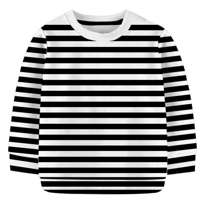 Baby Sweat Shirt -Stripe Print Black &  White