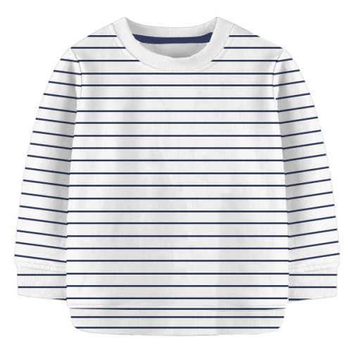 Baby Sweat Shirt-Gray and Sky Blue Stripe