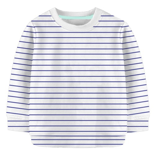 Baby Sweat Shirt- Gray and navy Blue Stripe