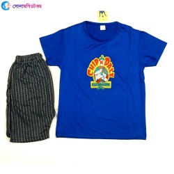 Baby T-Shirt & Shorts Set - Blue & Black