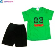 Baby T-Shirt and Shorts Set - Green and Black