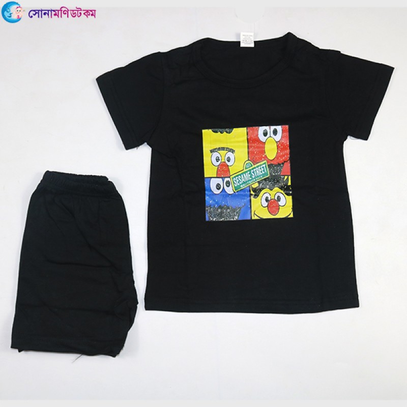 Baby T-Shirt & Shorts Set - Black