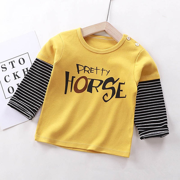 Baby Cotton Long Sleeved T-Shirt -Yellow