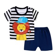 Children's Cotton Short-sleeved Suit - Short hat lion