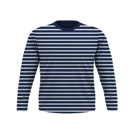 Baby Full Sleeve T-Shirt  - Navy Blue and White