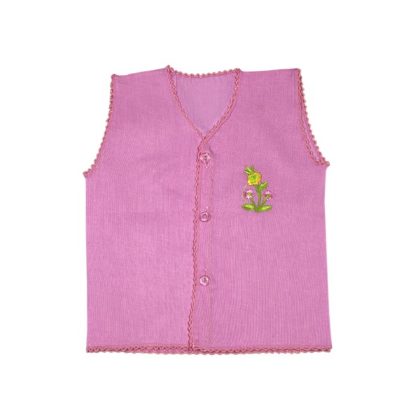 Sleeveless Cotton Baby Vest - Lite Pink
