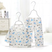Newborn Baby Button Dress Set - Blue