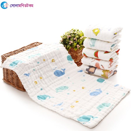 Baby Face Towel Six Layers (30*30) - Whale | at Sonamoni BD