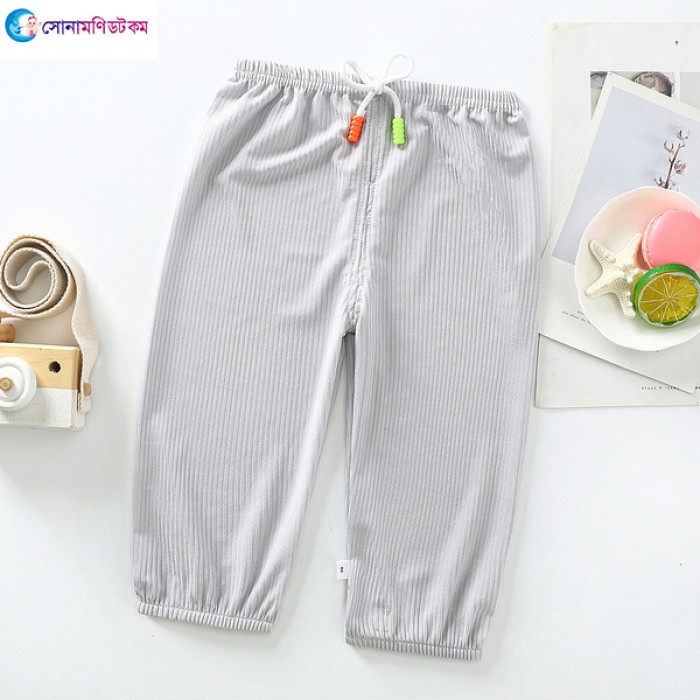 Baby Cotton Silk Trousers - Gray