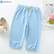 Baby Cotton Silk Trousers - Sky Blue