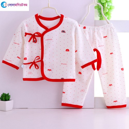 Baby Cotton Suits - White and Red