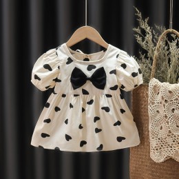 Baby Frock Western Style - Cream and Black