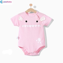Baby Short-Sleeve Triangle Romper - Pink