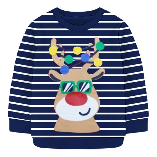 Boys Sweater -Naby Blue and White Stripe