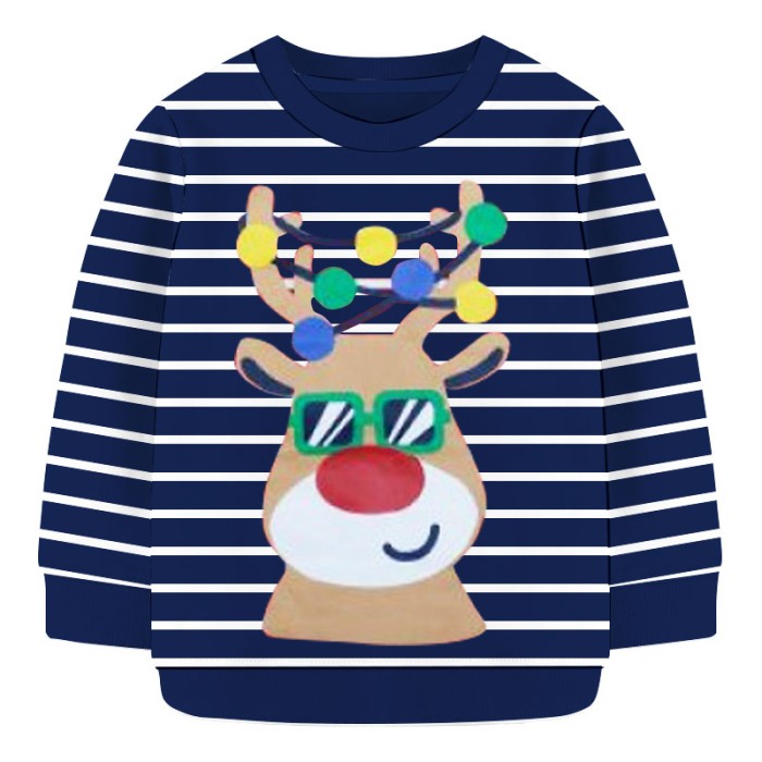 Boys Sweater - Navy Blue and White Stripe