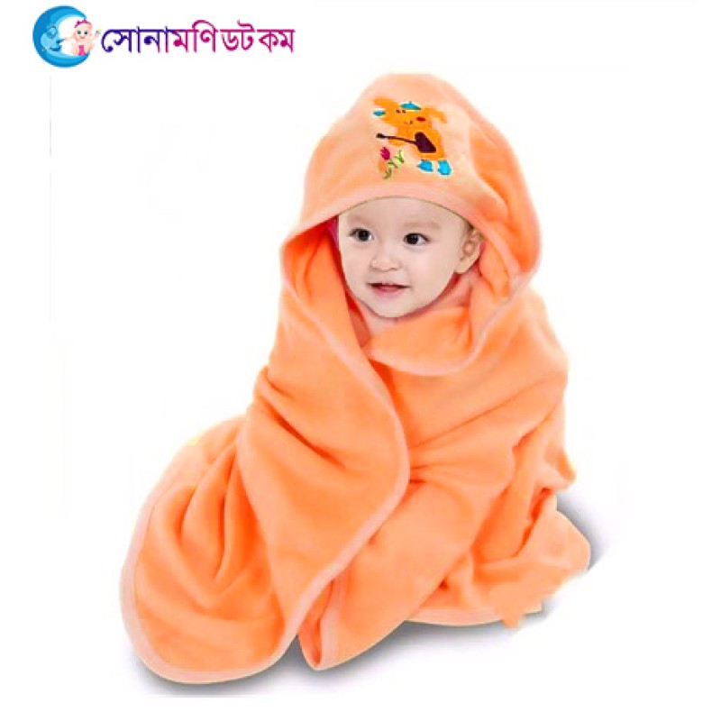 Cotton Baby Cap Towel - Orange | Bath Towels & Robes | Bath & Skin at Sonamoni.com