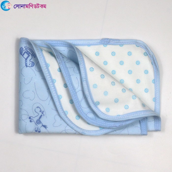 Washable Baby Soft Bed Double Layer-Blue-34x45cm | at Sonamoni BD