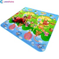 Baby Gaming Matt-Kids Floor Mat- (70"*45 ") Green Color and Mult Print 