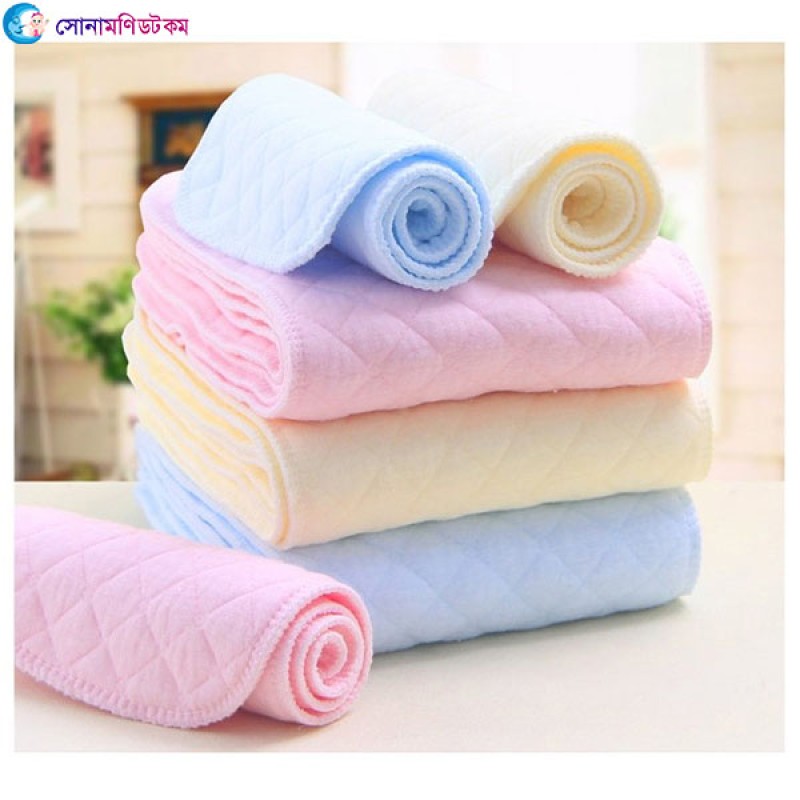 3 layer Cotton Diaper Pad (10 pcs) - Yellow | Cloth Diapers & Nappies | DIAPERING at Sonamoni.com