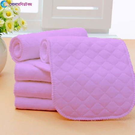 3 layer Cotton Diaper Pad (10 pcs) - Pink | at Sonamoni BD