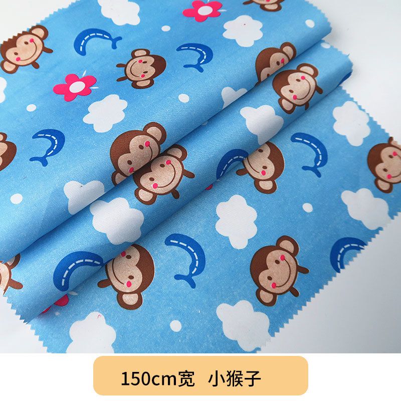 Waterproof Breathable Baby Bed Protector Sheet -  Blue Sky Color with Monkey Print-60"x60