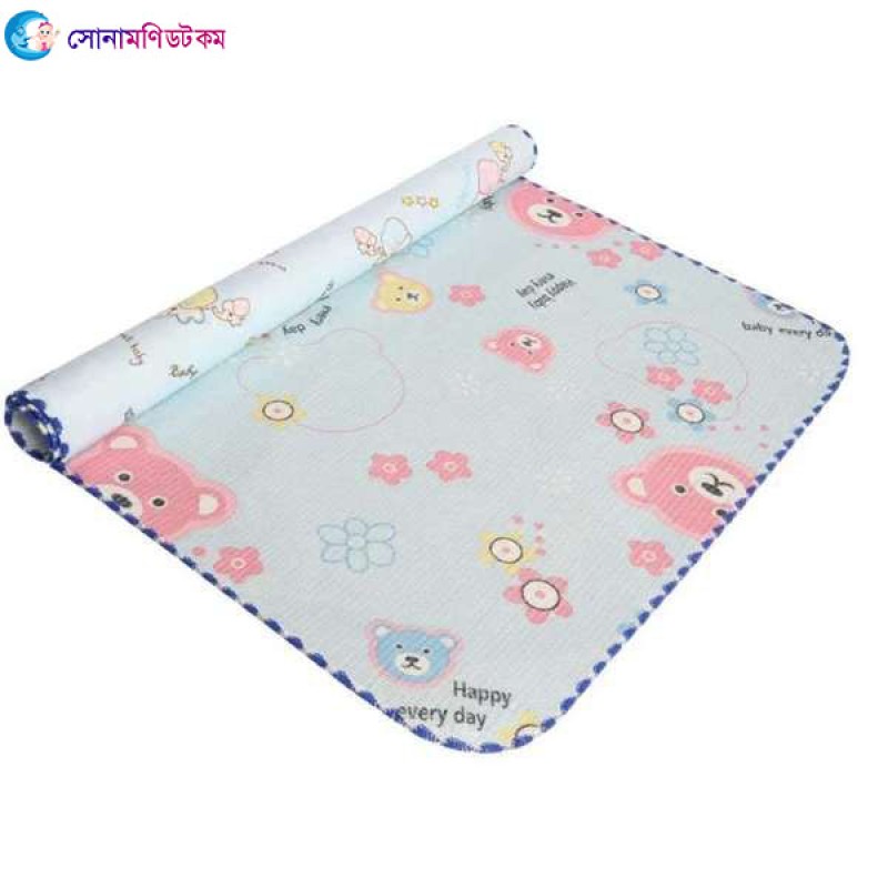 Baby Changing Mat-Double Sided-Crystal Valvet-Sky Blue Color-Various Print