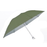 Three-fold Inverted Pole Silver Plastic Umbrella - Green