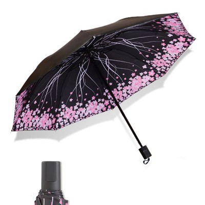 Anti-ultraviolet Sunshade Inner Flower Rain umbrella - Cherry tree