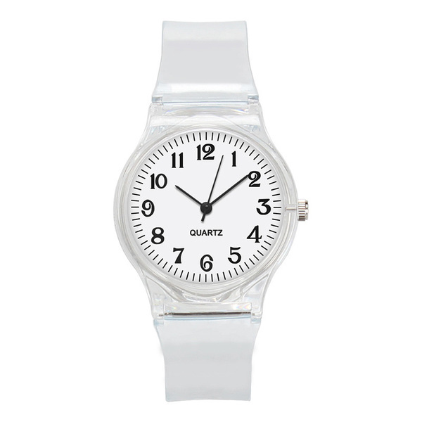 Fashionable Transparent Color Watch - White