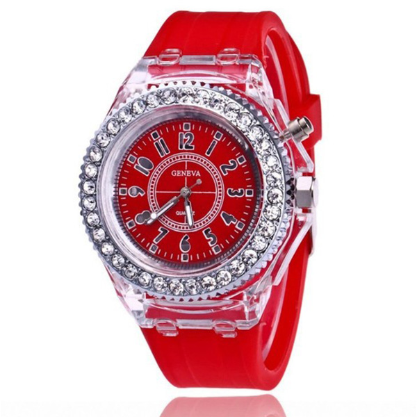 Colorful Lighting Fashion Sports Watch - Red