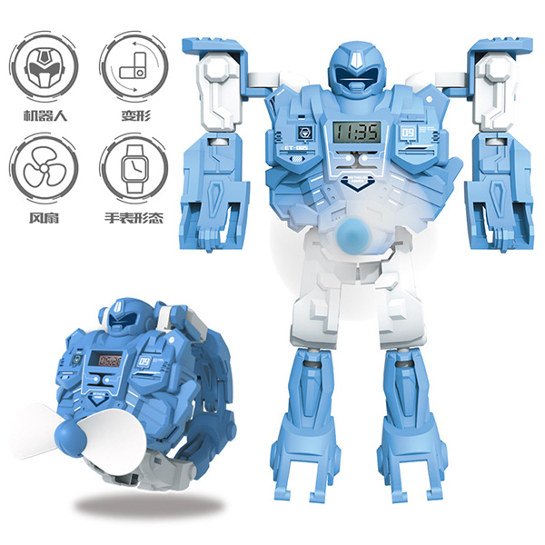 Electronic Cartoon Deformation Robot Watch-Blue