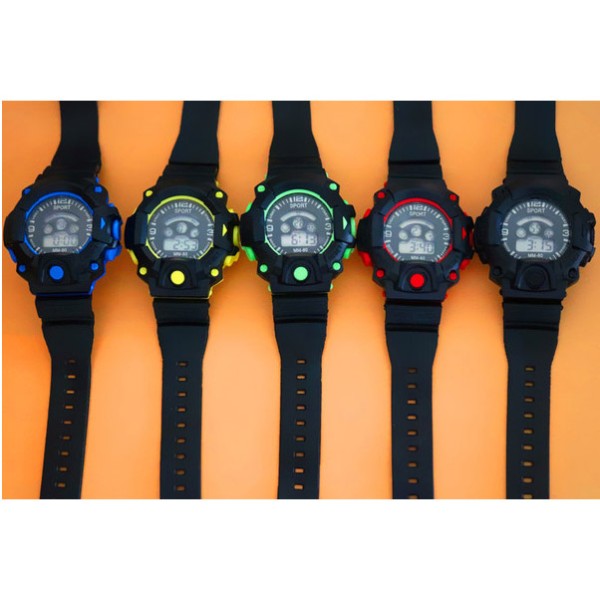 Waterproof Multifunctional Electronic Lighting Sports Watch - Black