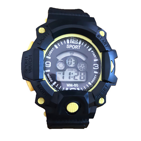 Waterproof Multifunctional Electronic Lighting Sports Watch - Yellow