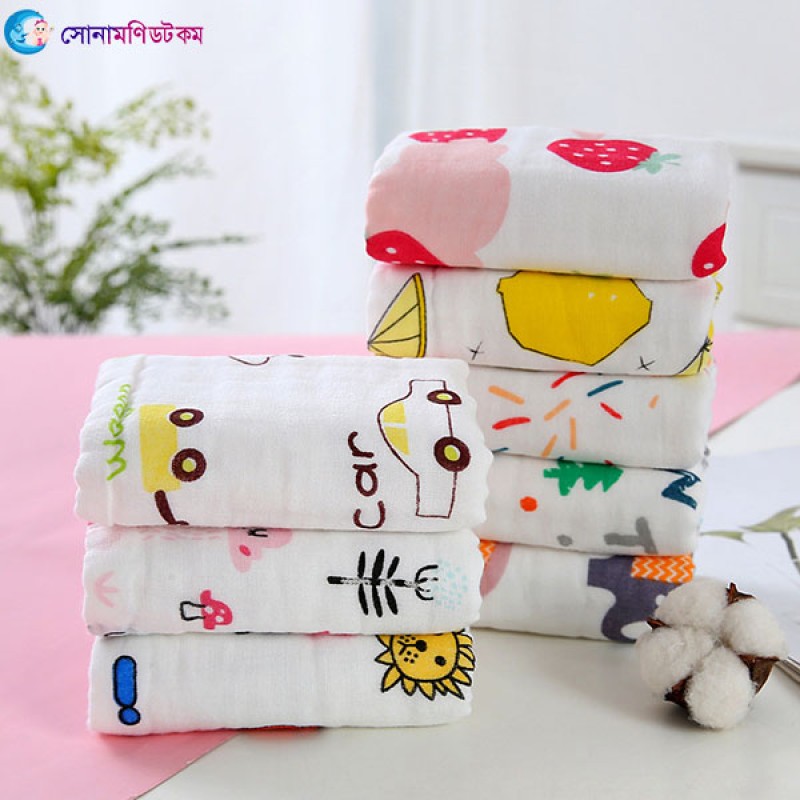 Baby Towel Face Towel -Big-White Strawberry | Bath Towels & Robes | Bath & Skin at Sonamoni.com