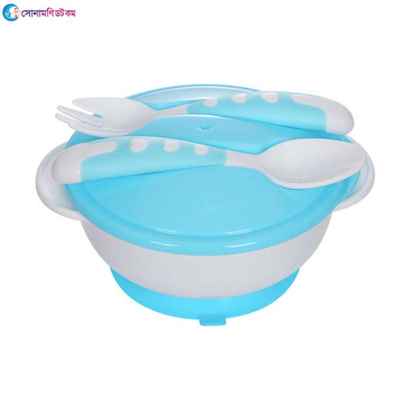 Baby Cup Bowl with Spoon & Forck Sky Blue Color