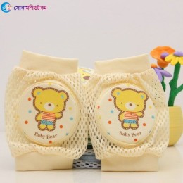 Baby Knee Protection Pad-Smilly Baby Print with Yellow Color