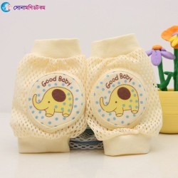 Baby Knee Protection Pad-Elephant Print with Yellow Color