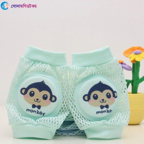 Baby Knee Protection Pad-Monkey Print with Green Color | at Sonamoni BD