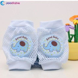 Baby Knee Protection Pad-Elephant Print with Blue Color