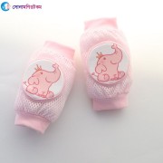 Baby Knee Protection Pad-Elephant Print with Pink Color